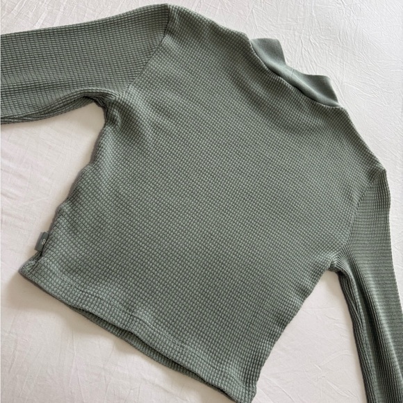TNA Sage Green Long Sleeve Ribbed Top - Picture 4 of 4